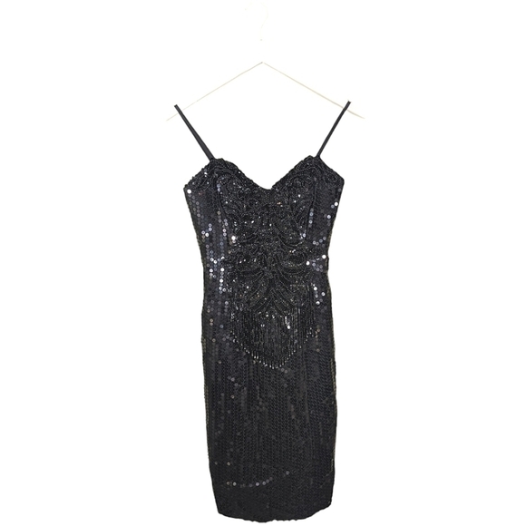 Vintage dress by Alyce Designs sequin cocktail prom mini bodycon 4 - Picture 1 of 8